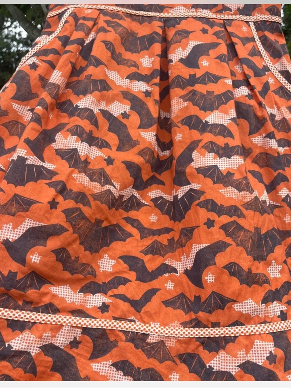 Retrolicious Modcloth Retro Mod Collared Orange Bat Dress XL - Picture 3 of 6